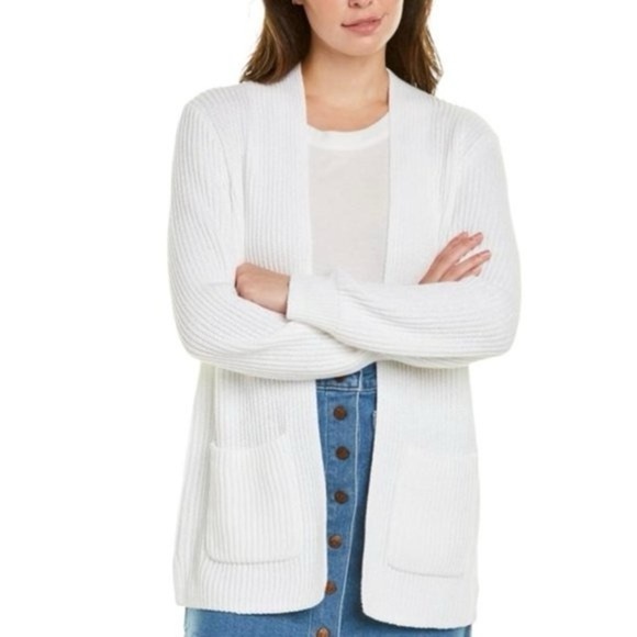 Madewell Nolan Open Front Ribbed Knit Women's Cardigan, Sz Large - Picture 2 of 13